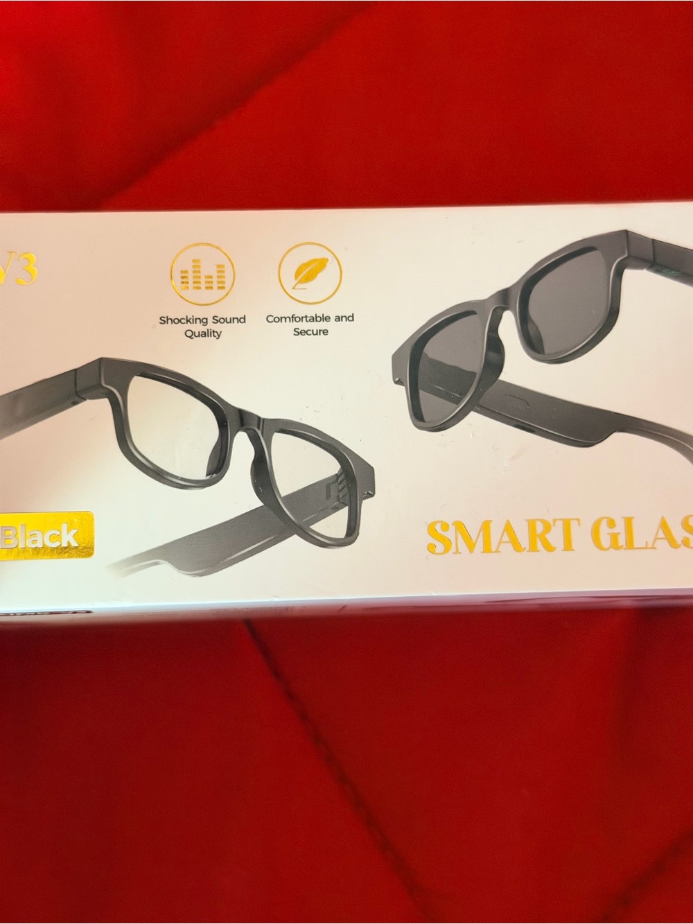 Smart Audio Glasses - changeable Blk clear lens uni-sex new